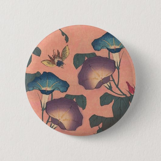 Bijen en langwerpige Japanse Aziatische kunst Ronde Button 5,7 Cm (Voorkant)
