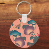 Bijen en langwerpige Japanse Aziatische kunst Sleutelhanger (Voorkant)