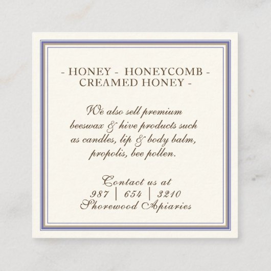 Bijen en lavendel-Visitekaartje Vierkante Visitekaartje (Achterkant)