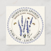 Bijen en lavendel-Visitekaartje Vierkante Visitekaartje (Voorkant)