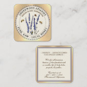 Bijen en lavendel-Visitekaartje Vierkante Visitekaartje (Voorkant / Achterkant)