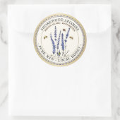 Bijen en lavender Honey Ivory Metallic Gold Ronde Sticker (Tas)