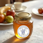 Bijen en lavender-honingetiket met onderbroken ran ronde sticker