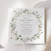 Bijen en lavender Wilde Baby shower Kaart