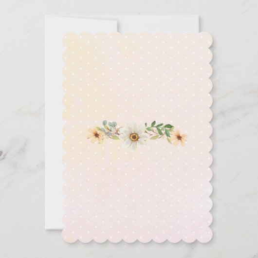 Bijen en lente bloemen | Konijntje Baby Sprinkle Kaart (Achterkant)