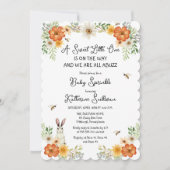 Bijen en lente bloemen | Konijntje Baby Sprinkle Kaart (Voorkant)