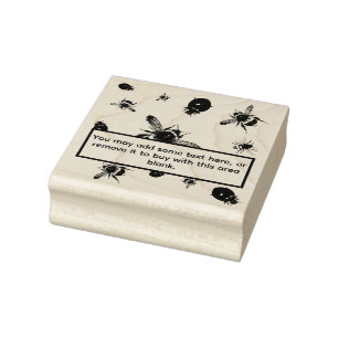 Bijen en lieveheersbeestjes Black Area Rubberstempel