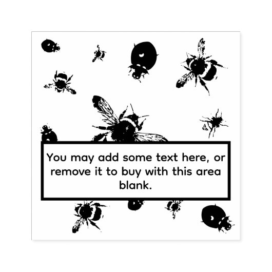 Bijen en lieveheersbeestjes Black Area Rubberstempel (Afrduk)