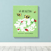 BIJEN en Lieveheersbeestjes - Kunst van LeahG Red Canvas Afdruk (Insitu (Houten vloer))