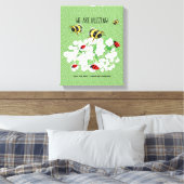 BIJEN en Lieveheersbeestjes - Kunst van LeahG Red Canvas Afdruk (Insitu (Slaapkamer))
