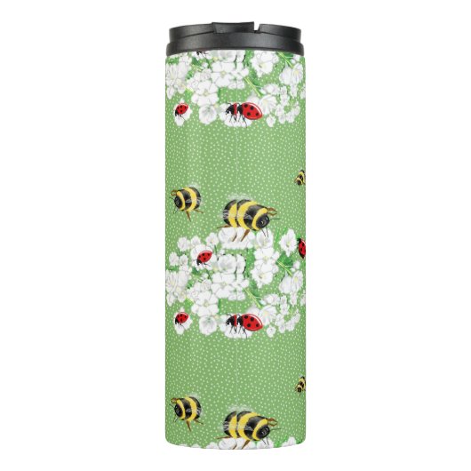 BIJEN en Lieveheersbeestjes - Kunst van LeahG Red  Thermosbeker (Achterkant)