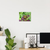 Bijen en Paarse Bloemen Print (Thuiskantoor)