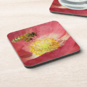 Bijen en papaverbloem bier onderzetter (Linkerzijde)