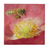 Bijen en papaverbloem tegeltje (Voorkant)