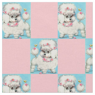 bijen en poezelpuppy novelty print stof