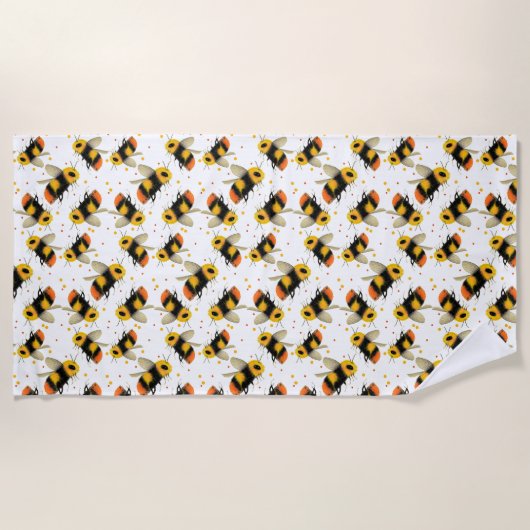 bijen en pooldots strandlaken (Voorkant)