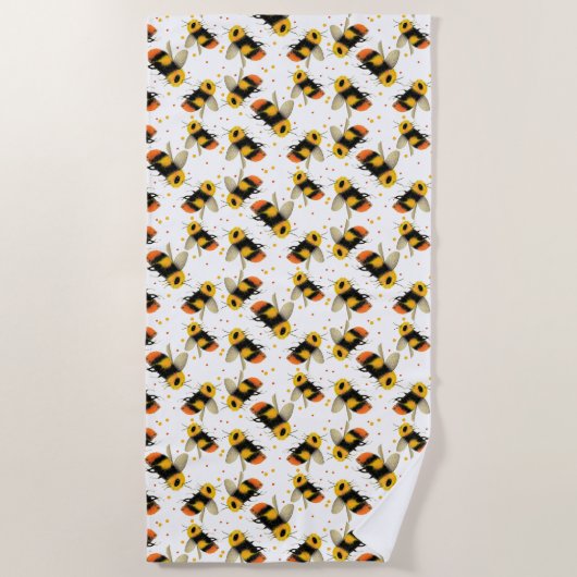 bijen en pooldots strandlaken (Voorkant)