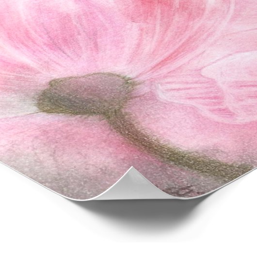 Bijen en roze bloemen gekleurde potlood kwekerij k poster (Hoek)