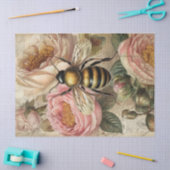 bijen en roze rozen ontkoppeling tissuepapier (Craft)