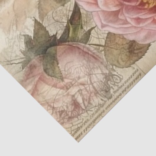 bijen en roze rozen ontkoppeling tissuepapier (Detail)