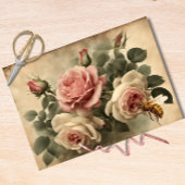  bijen en roze rozen ontkoppeling tissuepapier