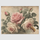  bijen en roze rozen ontkoppeling tissuepapier (Voorkant)