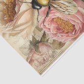  bijen en roze rozen ontkoppeling tissuepapier (Detail)