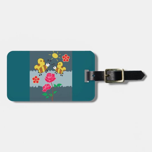 Bijen en Rozen bloementuin Bagagelabel (Voorkant horizontaal)