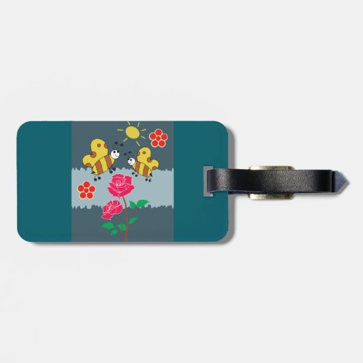 Bijen en Rozen bloementuin Bagagelabel (Achterkant horizontaal)