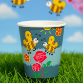 Bijen en Rozen bloementuin Papieren Bekers