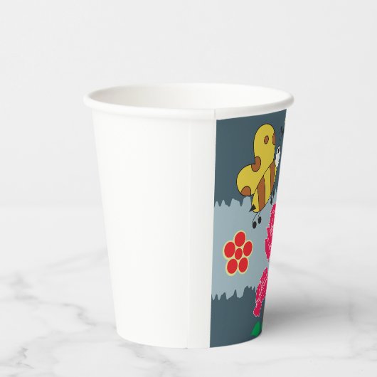 Bijen en Rozen bloementuin Papieren Bekers (Rechts)