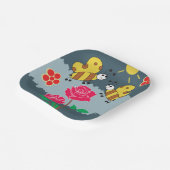 Bijen en Rozen bloementuin Papieren Bordje (Gebogen)
