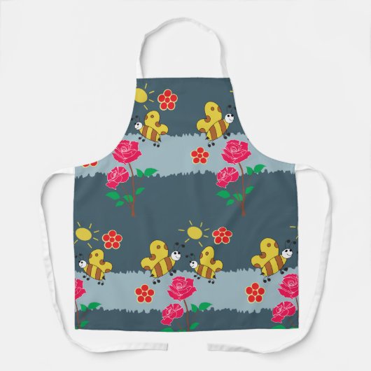 Bijen en Rozen bloementuin Schort (Voorkant)