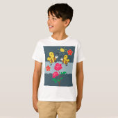 Bijen en Rozen bloementuin T-shirt (Voorkant volledig)