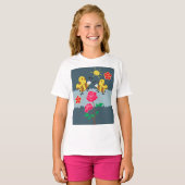 Bijen en Rozen bloementuin T-shirt (Voorkant volledig)