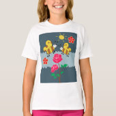 Bijen en Rozen bloementuin T-shirt (Voorkant)