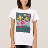 Bijen en Rozen bloementuin T-shirt (Voorkant)