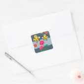 Bijen en Rozen bloementuin Vierkante Sticker (Envelop)