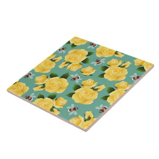 Bijen en Rozen Tegeltje (Zijkant)