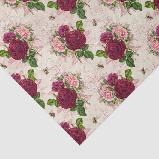 Bijen en Rozen Tissuepapier (Detail)