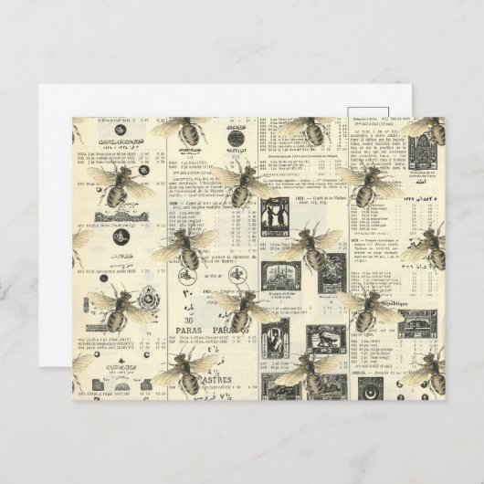 Bijen en  stijlcatalogus briefkaart (Voorkant / Achterkant)