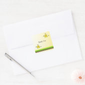 Bijen en Strepen Dank Je Vierkante Sticker (Envelop)