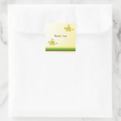 Bijen en Stripes Hartelijk dank Vierkante Sticker (Tas)