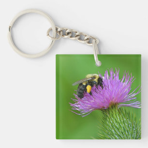 Bijen en Thistle Sleutelhanger