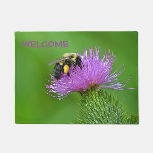 Bijen en Thistle Welkom Doormat Deurmat (Voorkant)