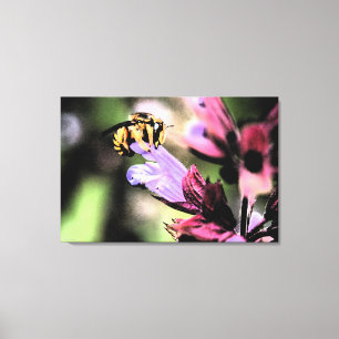 Bijen en ventilator 36x24 (90x60cm) canvas afdruk