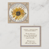 Bijen en Visitekaartje van zonnebloempitten (Voorkant / Achterkant)