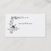  bijen en vogellegant, kalveren, aangepast visitekaartje (Achterkant)