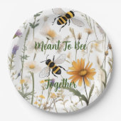 Bijen en wilde bloemen bedoeld om samen te zijn, papieren bordje (Voorkant)