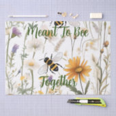 Bijen en wilde bloemen bedoeld om samen te zijn, tissuepapier (Craft)